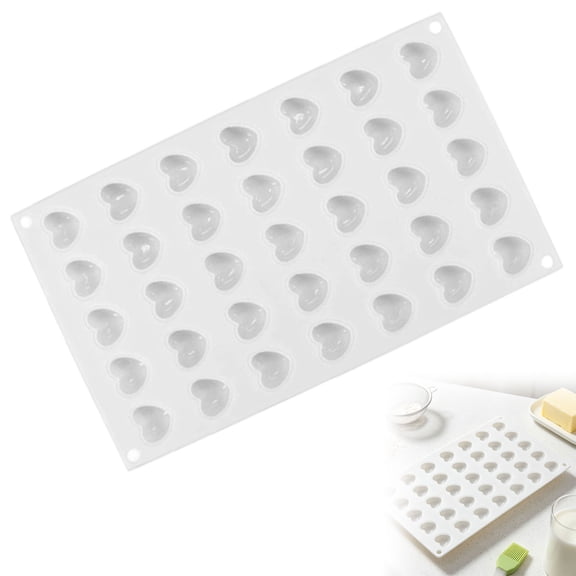 Heart Silicone Mold,Heart‑Shaped Silicone French Dessert Baking Molds,Soft Multi‑Cavity Heart Form,Small Flexible Heart Shaped Cake Mould,Non-Stick Candy Cavity‑Tray for Holiday,Jelly,Chocolate