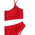 thumbnail image 3 of Ensemble Bikini String Taille Haute Côtelé 2 Pcs pour Femmes, 3 of 4