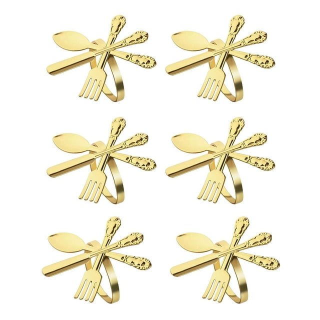 6Pcs Metal Napkin Rings Cloth Napkin Holder Ornaments Fall Serviette Buckles