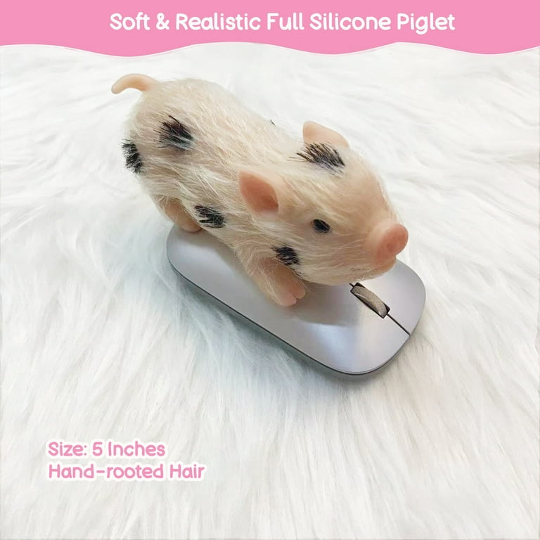 VOLOBE Silicone Piglet, 5 Inches Soft Mini Realistic Piglet with