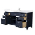 thumbnail image 2 of Beckett 66" Dark Blue Single Vanity & White Quartz Top (1-Hole) & Nickel Trim, 2 of 5