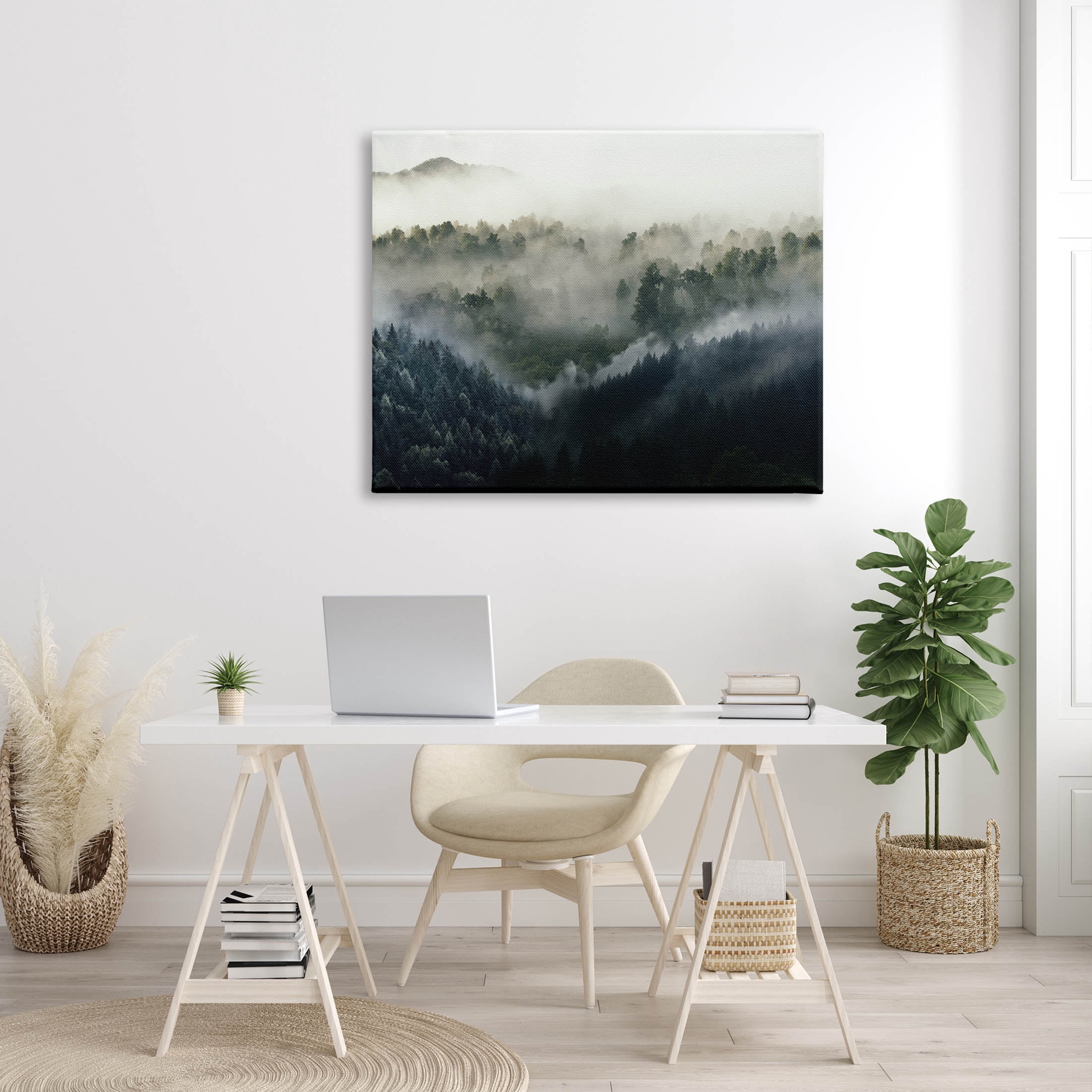 Stupell Industries Foggy Green Mountain Peaks Photograph Gallery Wrapped Canvas Print Wall Art, Design by Ziwei Li