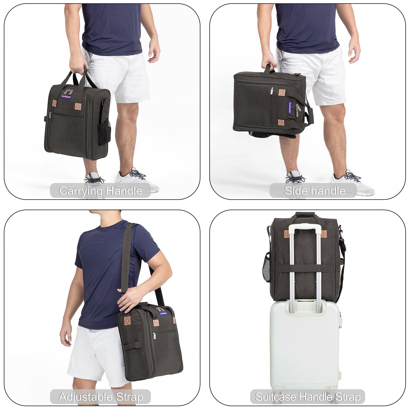 17X13X8 Inches Personal item Under Seat Duffel Bag for JetBlue Allegiant, Spirit Airlines. (Beige)