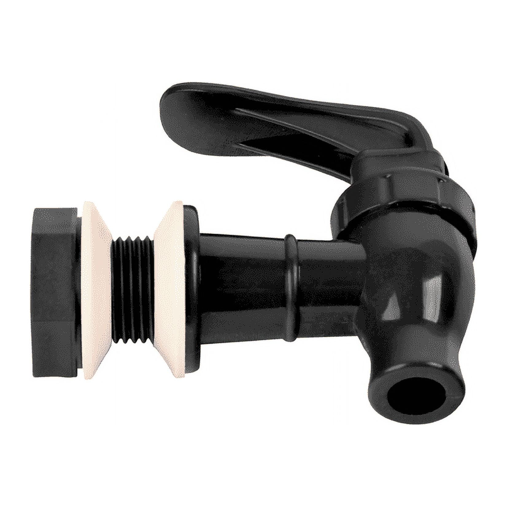 Brio Water Dispenser Replacement Valve 6-Pack, Cooler Faucet Spigot for Beverage Dispensers, Crocks, Coolers, and More B.P.A.-Free Food Safe Material (Black)
