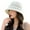 White, variant on LShunze Womens Sun Hat Handmade Straw Bucket UV Protection Wide Brim Packable Travel Summer Cap for Beach UPF 50+