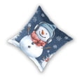 thumbnail image 2 of Happy Snowman Wearing Headphone Throw Pillow Covers Pillowcases 16 x 16 Inch Home Decor 2 Packs for Bedroom Sofa, 2 of 6