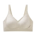 thumbnail image 5 of PMVFHDE Large Size Comfortable Breathable Smooth Bra for Women Daily Leisure Wear Seamless Non-Wired Supportive Full Coverage Underwear Light Yellow - 36, 5 of 5