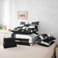 thumbnail image 5 of YST Grey Leopard Print Bedding Set 7 Piece Queen Black Silver Gray Abstract Geometric Bed In A Bag Grid Cheetah Comforter Set With Sheets For Adults,Wildlife Animal Check Bed Set, 5 of 5