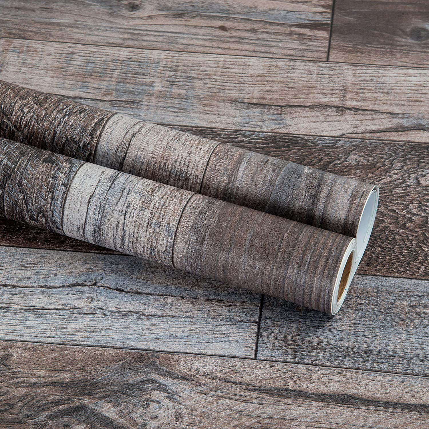 Abyssaly Grey Wood Wallpaper Peel and Stick Wood Plank Wallpaper 17.72