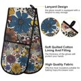 thumbnail image 2 of Yayeee Double Oven Mitt Kitchen Heat Resistant Baking 35" x7" Quilted Glove, Blue Flowers, 2 of 6