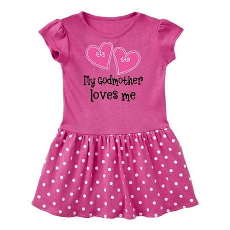 

Inktastic My Godmother Loves Me hearts Gift Baby Girl Dress