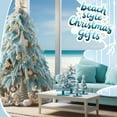 thumbnail image 6 of Blue Wooden Christmas Table Decorations, 4-Piece Set, Coastal Style with Shells, Desktop Display,Vsgery, 6 of 9