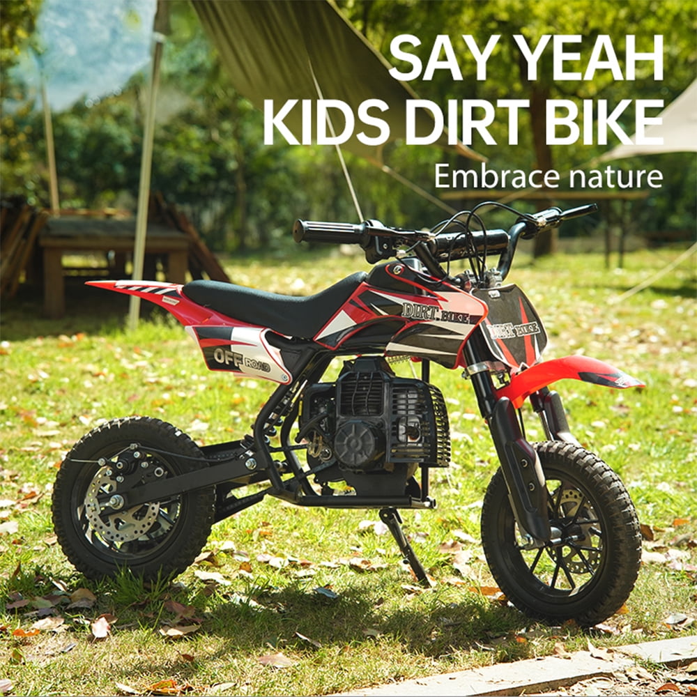 TOXOZERS 50cc dirt bike, Perfect Starter Kids Dirt Bike for adventure,Sturdy Gas Dirt Bike for Beginner,2-Stroke,Black