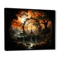 thumbnail image 2 of Designart "Onyx Tangerine Dharma Craft Cycle Of" Spiritual Floater Framed Wall Decor, 2 of 7