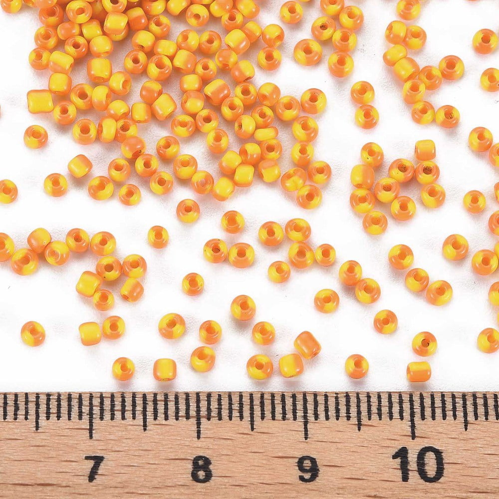 1bag Glass Seed Beads Opaque Colours Orange Red 2mm Hole: 0.8mm