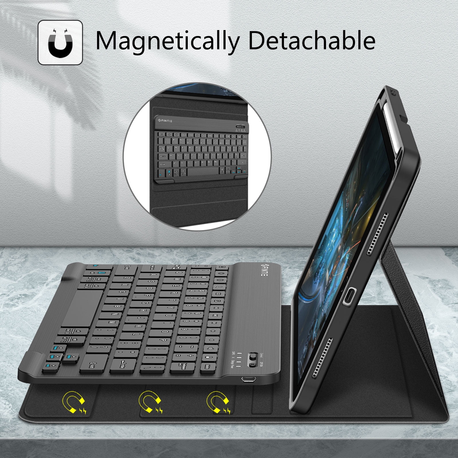 Fintie Keyboard Case for iPad 10th Generation 10.9 Inch Tablet (2022 Release) with Pencil Holder, Black