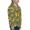 thumbnail image 5 of Pofeuu Sunflowers On Black And White Stripes Print Teenage Zipper Hoodie Sweatshirts Hooded Casual Jackets With Pocket For Boys Girls-Small, 5 of 6