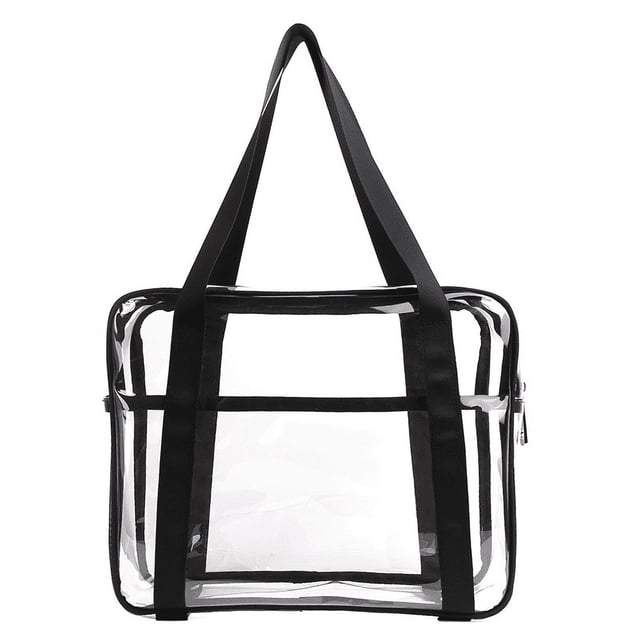 Sac Transparent pour Événements de Stade, Grand Fourre-Tout Transparent Réutilisable avec Multiples Options de Transport, Matériau PVC Robuste pour Femmes et Hommes (12x6x12 Pouces)