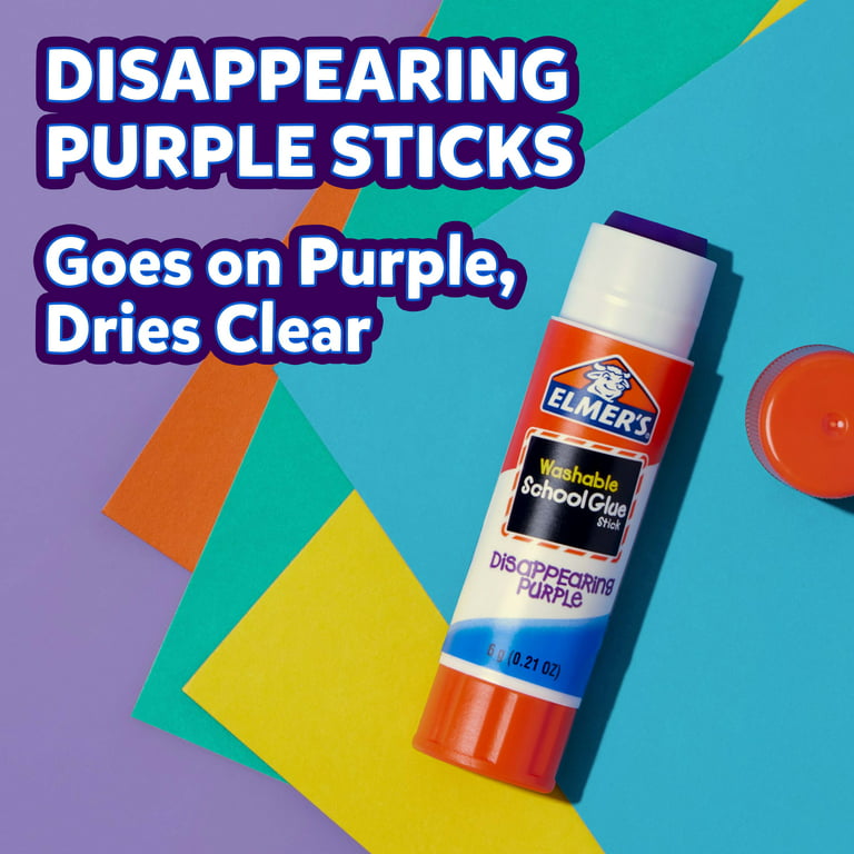 12 Sticks Elmer's Glue Sticks Disappearing Purple School Washable 0.21  Ounce