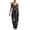 Black, variant on HAYIMI Womens Summer Outfits Sets 2 Pieces Striped Outfit Sleeveless Casual Tank Tops With High Neck And Matching Trousers Solid Color Soft Clothes Sets
