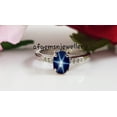 thumbnail image 2 of AFGEMSNJEWELLERY Oval Blue Star Sapphire Engagement Ring for Women 925 Sterling Silver with Diamond CZ Accents September Birthstone Rose Gold 10.5, 2 of 4