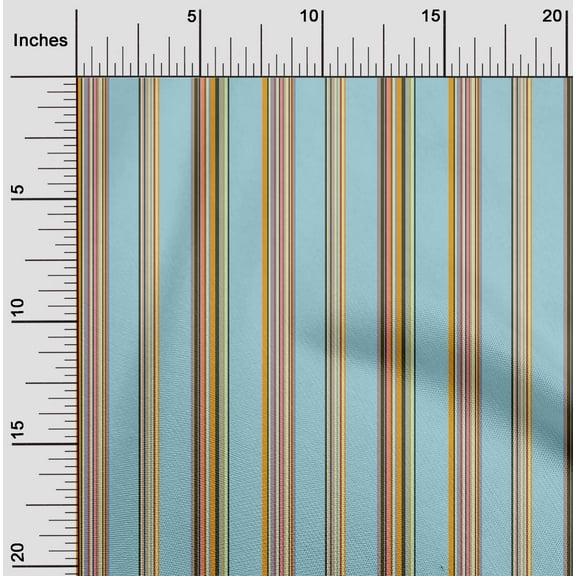 oneOone Organic Cotton Poplin Twill Fabric Multicolor Stripe Printed Craft Fabric BTY 42 Inch Wide