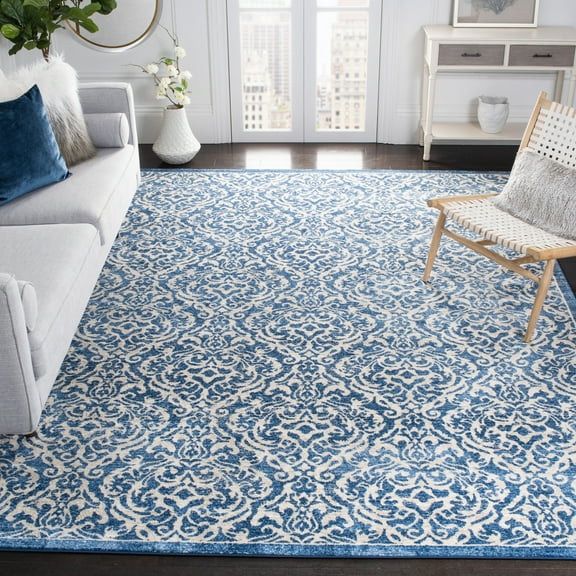 SAFAVIEH Brentwood Dilara Damask Area Rug, 11' x 15', Navy/Cream