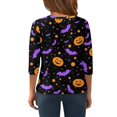 thumbnail image 4 of Abcomgle Halloween Shirts for Girls Size 10-12 Spooky Pumpkin Bat Graphic Shirts for Kids Crewneck 3/4 Sleeve T-Shirts for Kid Girls Fall Funny Cute Top for Girls,13-14Years, 4 of 5