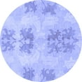thumbnail image 1 of Ahgly Company Machine Washable Indoor Round Abstract Blue Modern Area Rugs, 8' Round, 1 of 4
