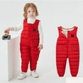 thumbnail image 2 of Ruyang Baby Girls Boys Winter Snowsuit Toddler Cute Warm Down Ski Pants Water-proof Windproof Sleeveless Overalls Pockets, 2 of 7