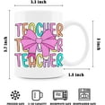 thumbnail image 2 of Teacher Gifts Coffee Mug - Teacher Mug, Teacher Coffee Mug, Teacher Gifts for Women, Teacher Appreciation Gifts, Teacher Gifts for Christmas, Preppy Pink Bow Teacher Ceramic Coffee Mug 11 oz, 2 of 6