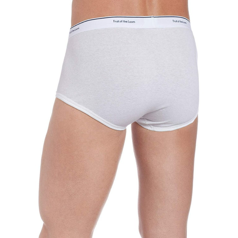 Fruit of the Loom Men's 100% Cotton Tagr Free White Classic Briefs, 3 Pack