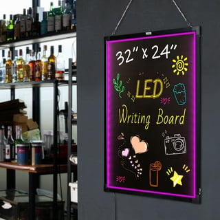 BENTISM LED Message Writing Board 24x16 Illuminated Erasable Lighted  Chalkboard 