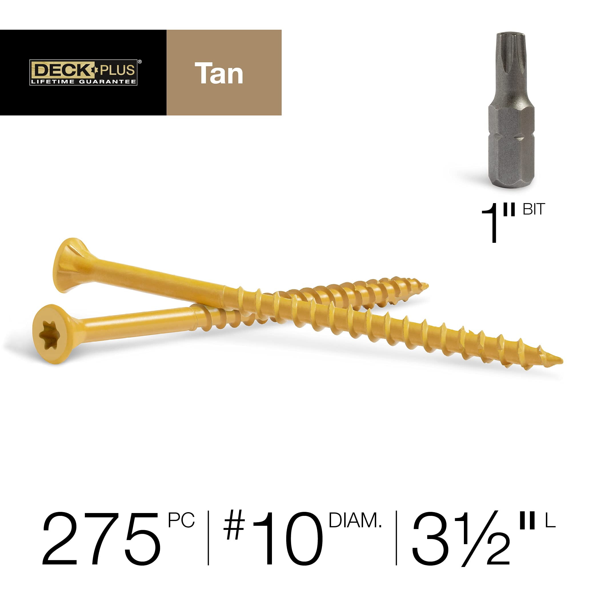 Deck Plus 48422 Tan Deck Screws (#10 x 3-1/2") - 5lb. Box