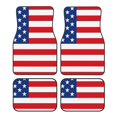 thumbnail image 1 of Honeii America Flags3 Print Car Foot Mat Four-Piece Set - Front & Rear Universal Car Floor Mats for SUVs, Trucks, Sedans, 1 of 7