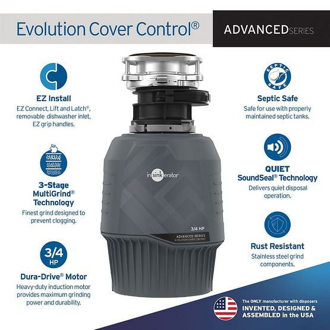 InSinkErator Evolution 3/4 HP Intermittent Feed Garbage Disposal