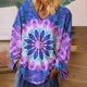 thumbnail image 2 of Tops Para Mujer Elegante Blusa Casual Camisas de Manga Larga Otoño Con Cuello en V Color Tie-Dyed Tees Shirt Odeerbi ODB170617, 2 of 8