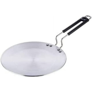 Fancy Nonstick Crepe Pan, Dosa Pan Pancake Flat Skillet Tawa Griddle 7.2-inch with Stay-Cool Handle Black, Size: 34.2