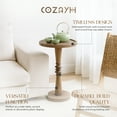 thumbnail image 2 of COZAYH Pedestal Tray Top End Table for Holding Drinks, Lamps or Plants, Brown, 2 of 11