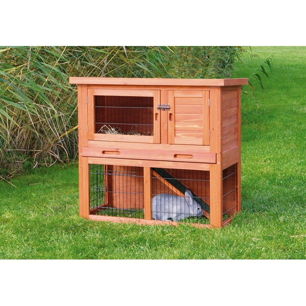 TRIXIE Pet Products natura Rabbit Retreat Hutch with Run Brown S