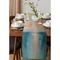 thumbnail image 4 of Turquoise Pink Ombre Table Runner Cotton Linen 120 Inch Holiday Dresser Scarves, Vintage Gradient Abstract Aesthetic Tablerunner for Kitchen Coffee Dining Bedroom Dinner Scarf Décor 13''x120'', 4 of 9