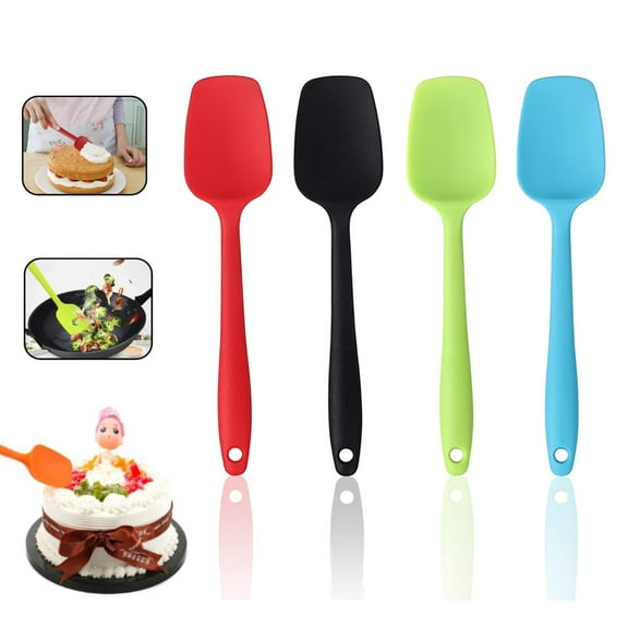 4 Pack Food Grade Silicone Spatula Set Heat Resistant Small Rubber Spatulas, Silicone Spoon Spatula Non-stick Baking Curved Spatulas