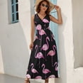 thumbnail image 2 of Flamingo Pattern Pattern Design Sleeveless Dress Summer Clothes for Women Women's Clothing 2025, 2 of 7