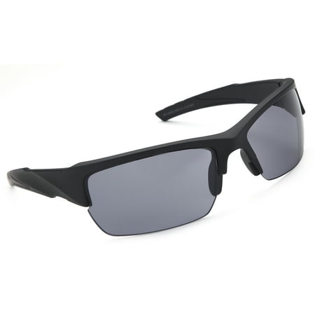 Siren Vanguard Sports Sunglasses UV400 Choose Polarized or Normal Lens (NON Polarized Grey Lens Black Frame)