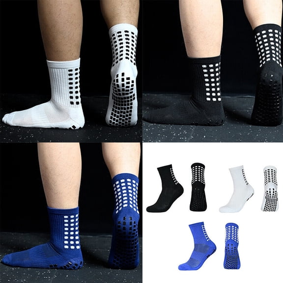 US 3-6 Pairs Sport Socks Anti Slip W/Grip Soccer Boy Football Basketball Sock