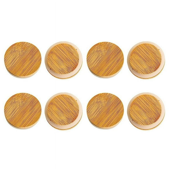 Wooden Jar Lids, 8 Pcs Bamboo Wooden Storage Lids Regular Mouth, Reusable Ball Wooden Lids for Jars Wood Color Wood