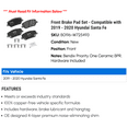 thumbnail image 2 of Front Brake Pad Set - Compatible with 2019 - 2020 Hyundai Santa Fe, 2 of 2