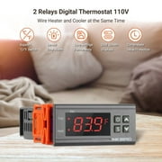 INKBIRD ITC-1000 All-Purpose Digital Temperature Controller Fahrenheit and Centigrade Thermostat with Sensor 2 Relays for Refrigerator Fermenter 110V