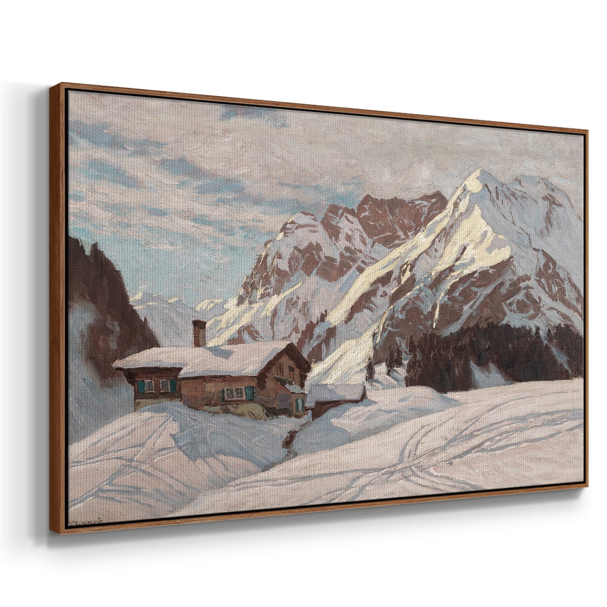 Vintage Landscape-CLXIII By Wexford Home Framed in Walnut Wood Gallery Wrapped Canvas 27 in. x 41 in.