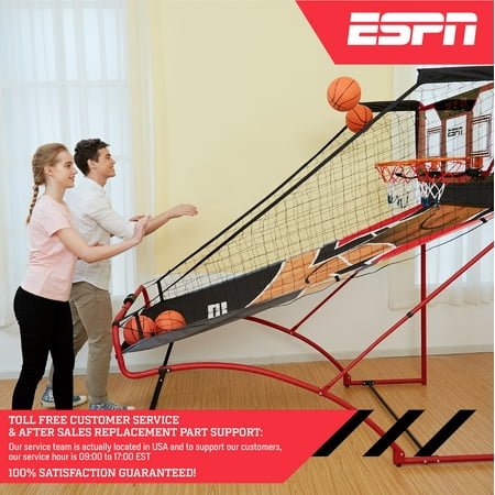 ESPN - EZ-Fold 2-Player Arcade Basketball Game (Poly Backboard & Premium Scorer) Easy to Assemble